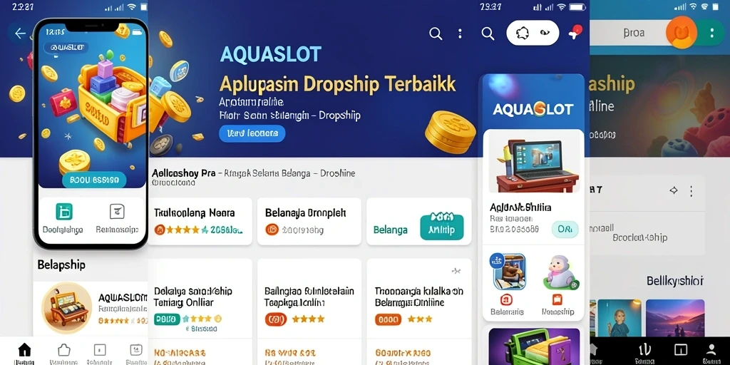 Tampilan intuitif dan fungsi lengkap aplikasi Dropship AQUASLOT.