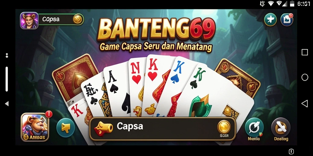 Tampilan antarmuka BANTENG69 dengan fungsi permainan Capsa yang menarik.