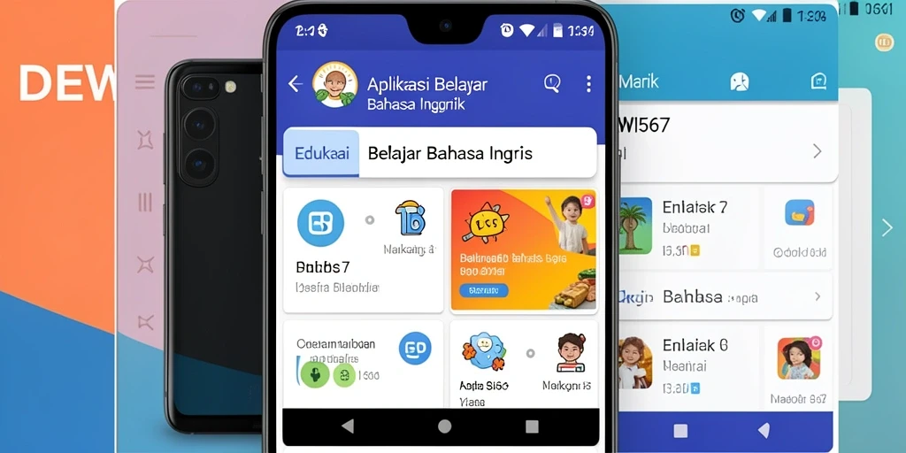 Antarmuka menarik dan mudah digunakan untuk belajar Bahasa Inggris.