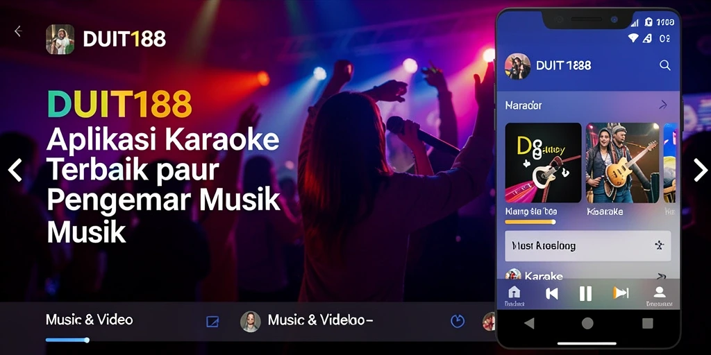 Tampilan antarmuka aplikasi DUIT188 yang menarik dan interaktif untuk sesi Karaoke.
