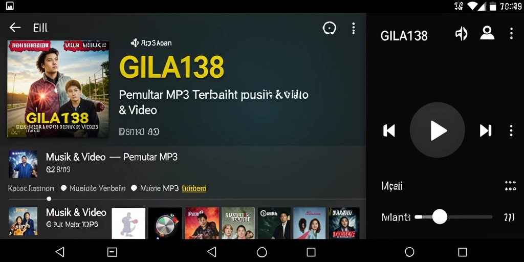Tampilan antarmuka GILA138 yang modern dan fungsional untuk Pemutar MP3.