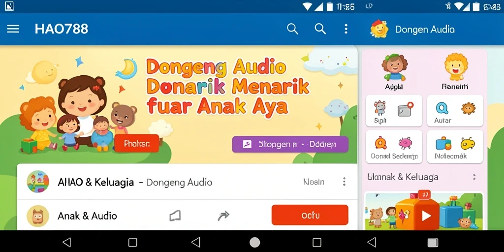 Antarmuka HAO788 yang menarik dan ramah anak untuk pengalaman Dongeng Audio.
