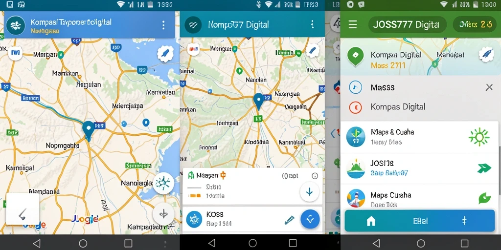 Tampilan antarmuka kompas digital JOSS777 yang user-friendly.