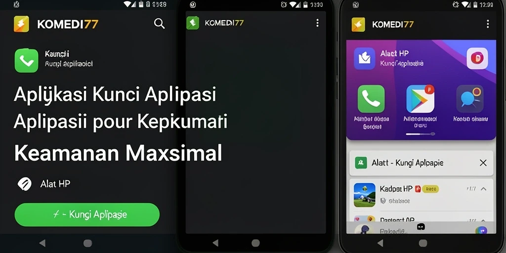 Tampilan antarmuka KOMEDI77 untuk penguncian aplikasi yang mudah digunakan.