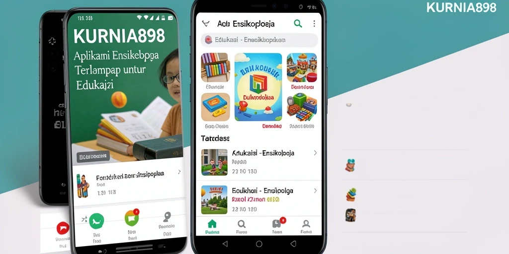 Antarmuka aplikasi KURNIA898 menampilkan berbagai topik ensiklopedia.