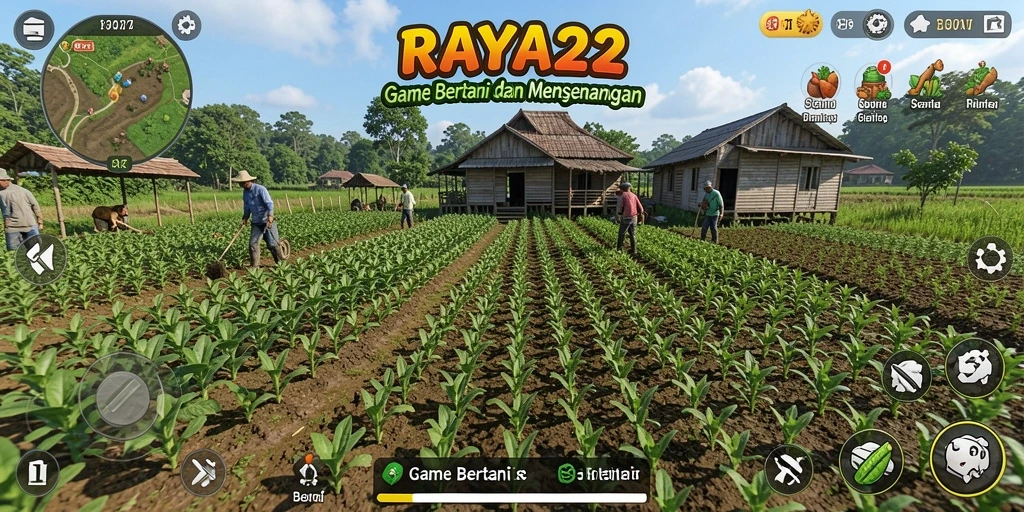 Tampilan antarmuka permainan RAYA22 yang cerah dan interaktif.