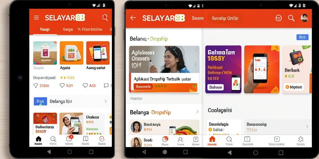 Antarmuka pengguna aplikasi SELAYAR88 yang intuitif untuk dropshipping.