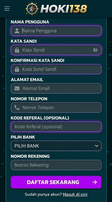 Daftar Akun Baru Hoki138 Mudah dan Cepat